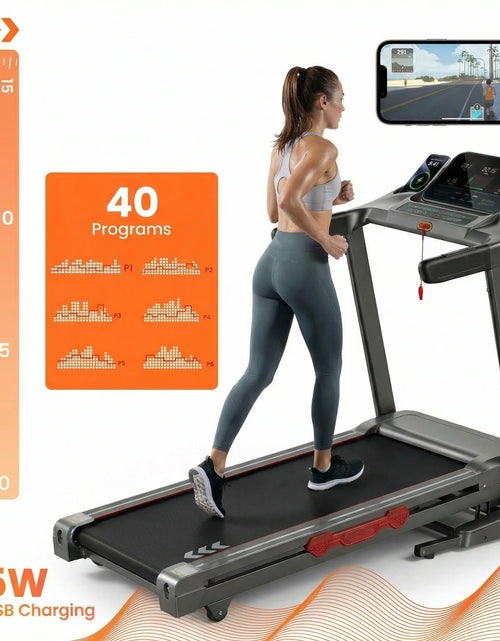 Load image into Gallery viewer, Auto Incline Treadmill Folding Electric Treadmill 286Lbs APP Bluetooth Exercise Treadmill for Home Office Speed Range of 0.6 to 9 Mph
