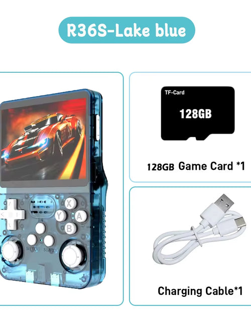 Load image into Gallery viewer, R36S ARKOS Retro Handheld Video Game Console Genuine 3.5 Inch IPS Multiple Colors Are Available Screen Portable Player 64GB Game
