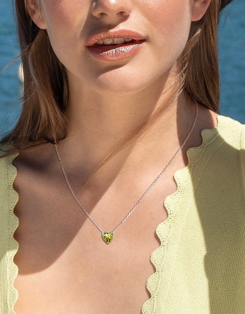 Load image into Gallery viewer, Silver Necklace 925 Sterling Silver Birthstone Love Heart Necklace Gifts for Women
