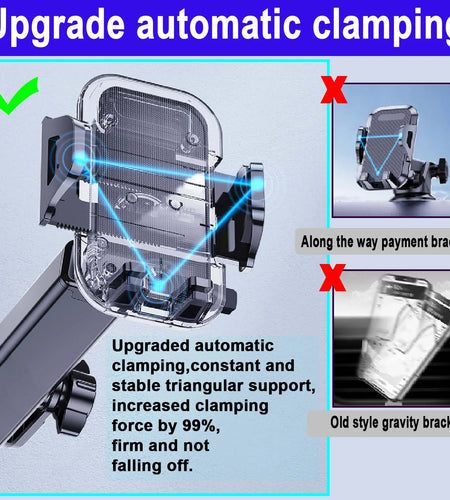 Car Phone Mount, Phone Mount for Car with Car Air Vent Clip, Long Arm Universal Cell Phone Holder,Phone Car Mounts for All Smartphone