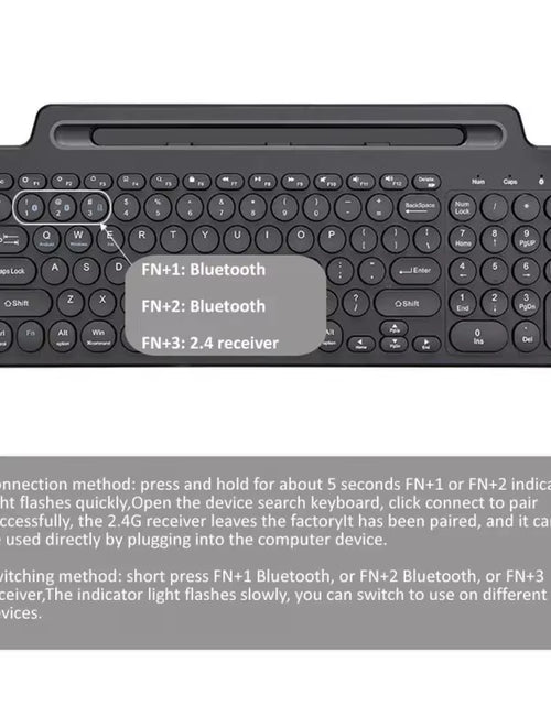 Load image into Gallery viewer, Bluetooth Keyboard 2.4G Wireless Keyboard with Touchpad Card Slot Keyboard for Laptop Tablet Android IOS Ipad Gaming Keyboard
