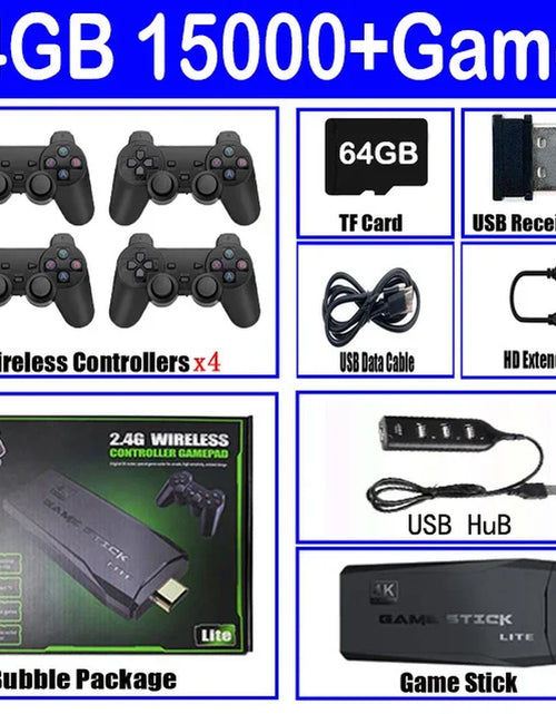 Load image into Gallery viewer, M8 Retro Video Game Console 2.4G Wireless Console Game Retro Game Stick 4K 10000 Games Portable Dendy Game Console for TV
