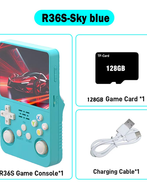 Load image into Gallery viewer, R36S ARKOS Retro Handheld Video Game Console Genuine 3.5 Inch IPS Multiple Colors Are Available Screen Portable Player 64GB Game
