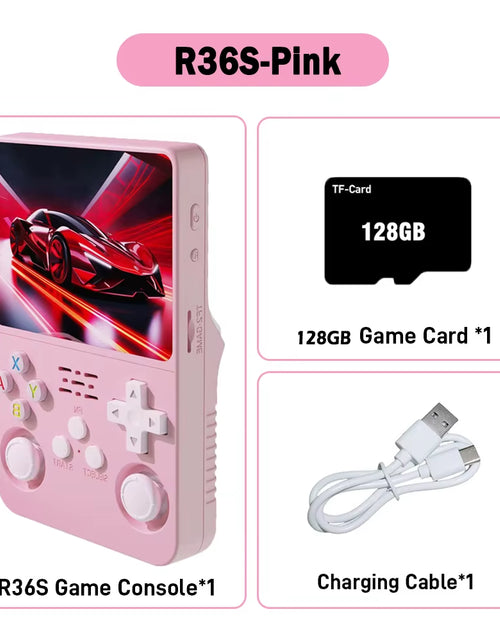 Load image into Gallery viewer, R36S ARKOS Retro Handheld Video Game Console Genuine 3.5 Inch IPS Multiple Colors Are Available Screen Portable Player 64GB Game
