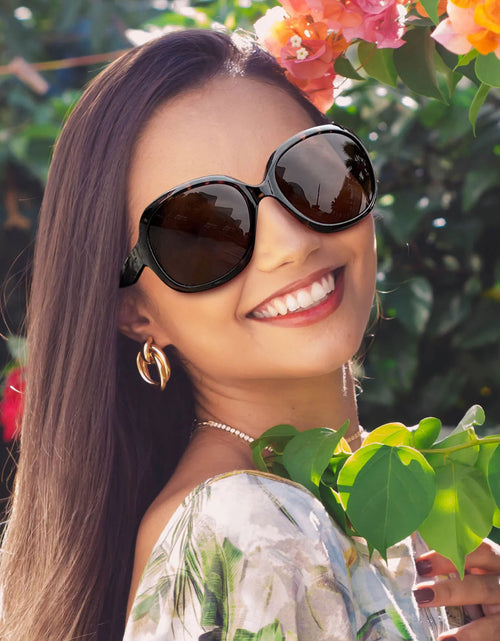 Load image into Gallery viewer, Oversized Polarized Women Sunglasses, Ladies Vintage Big Frame Sun Glasses Shades (Leopard Brown)
