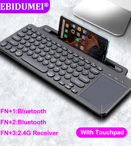 Bluetooth Keyboard 2.4G Wireless Keyboard with Touchpad Card Slot Keyboard for Laptop Tablet Android IOS Ipad Gaming Keyboard