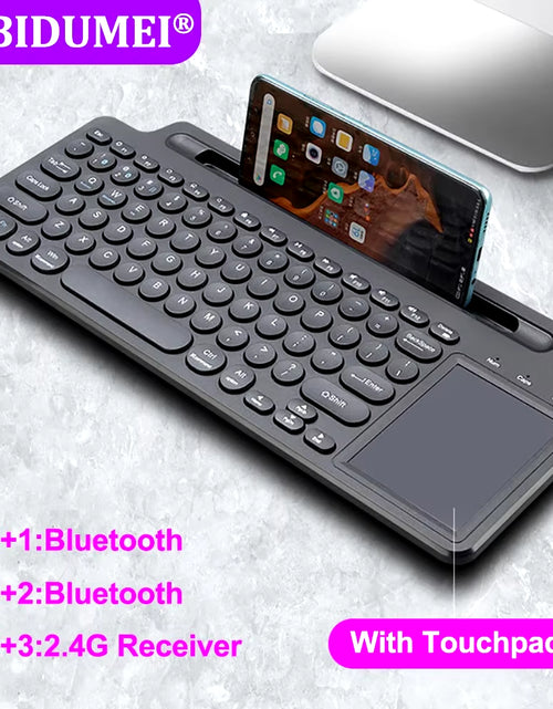 Load image into Gallery viewer, Bluetooth Keyboard 2.4G Wireless Keyboard with Touchpad Card Slot Keyboard for Laptop Tablet Android IOS Ipad Gaming Keyboard
