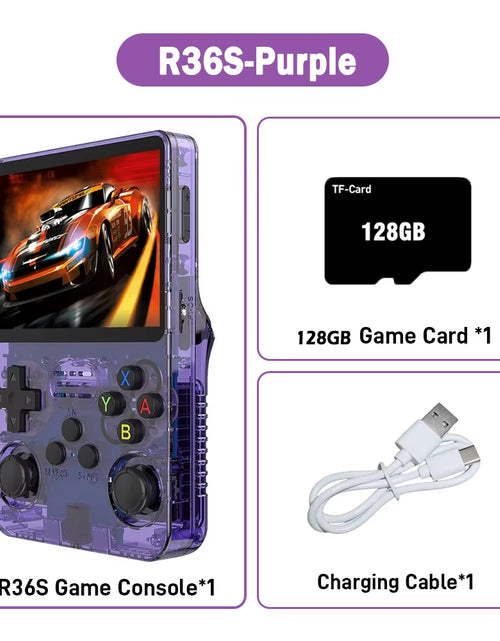 Load image into Gallery viewer, R36S ARKOS Retro Handheld Video Game Console Genuine 3.5 Inch IPS Multiple Colors Are Available Screen Portable Player 64GB Game

