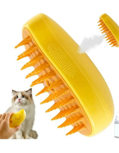 Load image into Gallery viewer, Spray Cat Brush for Shedding 3 in 1 Cat Steamy Brush USB Rechargeable Steamy Cat Brush Efficient Cat Grooming Brush 4.5×2.6×2.4 Inch Cat Steam Brush Self Cleaning Electric Cat Steamer Brush

