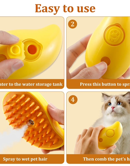Load image into Gallery viewer, Spray Cat Brush for Shedding 3 in 1 Cat Steamy Brush USB Rechargeable Steamy Cat Brush Efficient Cat Grooming Brush 4.5×2.6×2.4 Inch Cat Steam Brush Self Cleaning Electric Cat Steamer Brush
