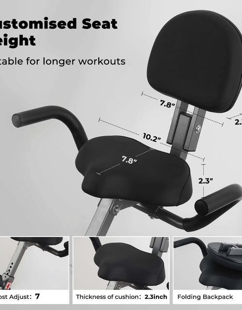 Load image into Gallery viewer, Folding Exercise Bike 3 in 1 Magnetic Stationary Recumbent Bike 10 Level Resistance for Home Use with Arm Resistance Bands
