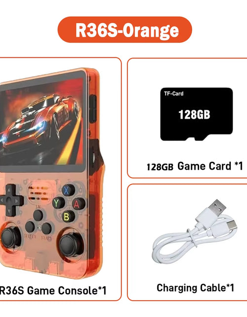Load image into Gallery viewer, R36S ARKOS Retro Handheld Video Game Console Genuine 3.5 Inch IPS Multiple Colors Are Available Screen Portable Player 64GB Game
