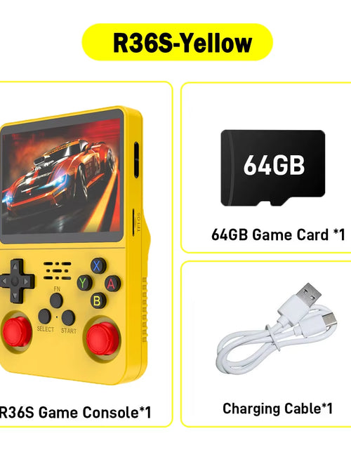 Load image into Gallery viewer, R36S ARKOS Retro Handheld Video Game Console Genuine 3.5 Inch IPS Multiple Colors Are Available Screen Portable Player 64GB Game
