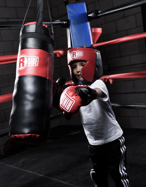 Load image into Gallery viewer, Kids Boxing Set with Mini Heavy Bag, Gloves and Headgear - Black

