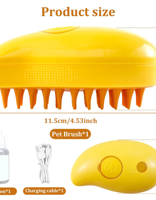 Load image into Gallery viewer, Spray Cat Brush for Shedding 3 in 1 Cat Steamy Brush USB Rechargeable Steamy Cat Brush Efficient Cat Grooming Brush 4.5×2.6×2.4 Inch Cat Steam Brush Self Cleaning Electric Cat Steamer Brush
