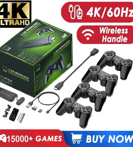 M8 Retro Video Game Console 2.4G Wireless Console Game Retro Game Stick 4K 10000 Games Portable Dendy Game Console for TV
