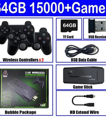 M8 Retro Video Game Console 2.4G Wireless Console Game Retro Game Stick 4K 10000 Games Portable Dendy Game Console for TV
