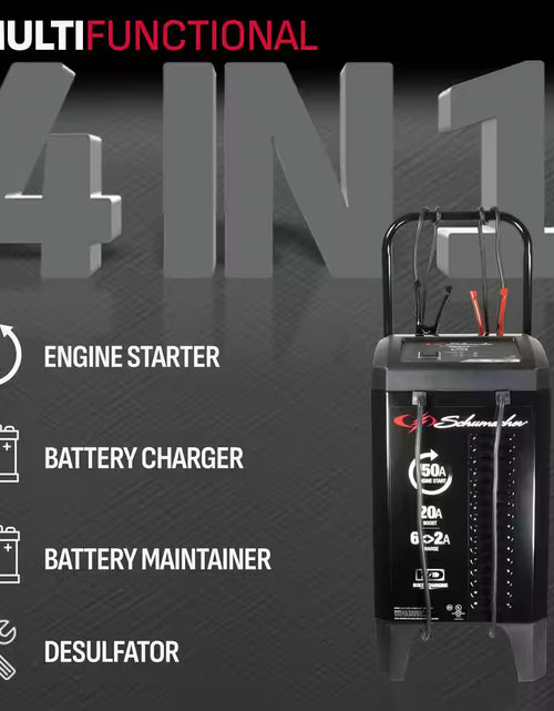 Load image into Gallery viewer, Wheeled Automatic 150A Car Battery Charger and Engine Starter, 20A Boost, 12V for Power Sport, Auto, Marine Batteries
